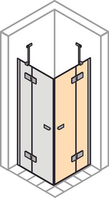 P&M Pendeltür für Eckeinstieg / FS, BM, rechts,1000 x 2000 mm, SIHL, ESG, 2000 x 1000 mm Bild 6
